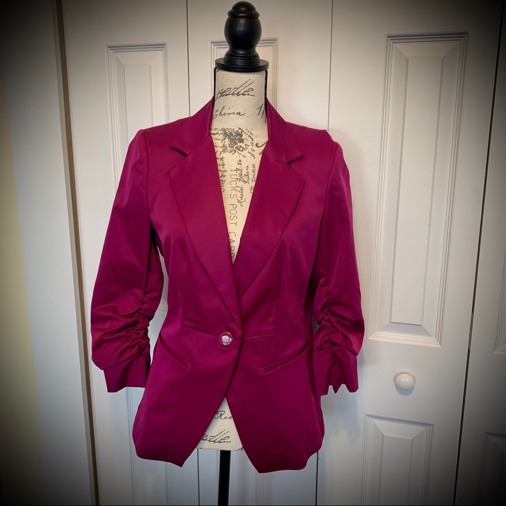 Fuchsia satin blazer